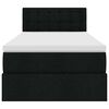 vidaXL Struttura Letto Pouf con Materasso Nero 90x190 cm in Tessuto