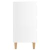 vidaXL Comodini con Gambe in Legno 2pz Bianco Lucido 40x35x69 cm