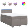 vidaXL Giroletto a Molle con Materasso Tortora 120x190 cm in Tessuto