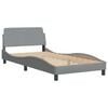 vidaXL Letto con Materasso Hvar Grigio Chiaro 100x200 cm in Tessuto