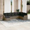 vidaXL Set Divano da Giardino 8 pz con Cuscini Grigio in Polyrattan