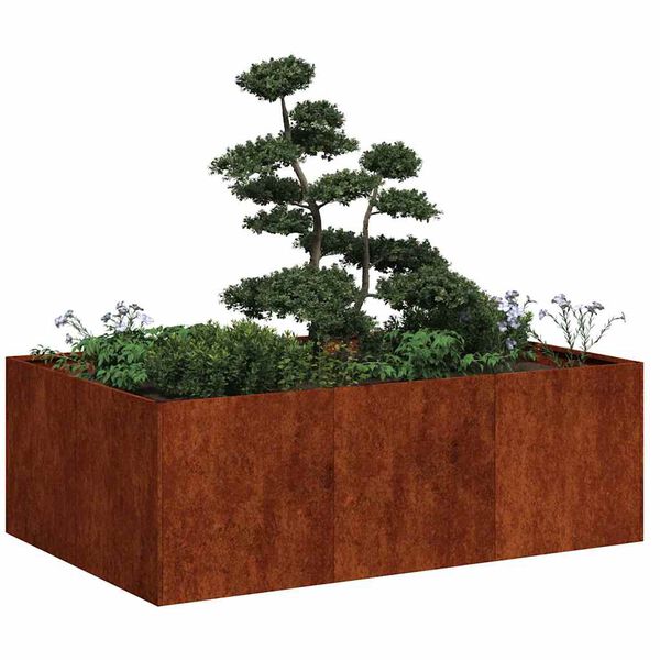 vidaXL Fioriera Arrugginita 120x80x40 cm in Acciaio Corten