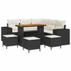 vidaXL Set Divano da Giardino 9 pz Nero polyrattan