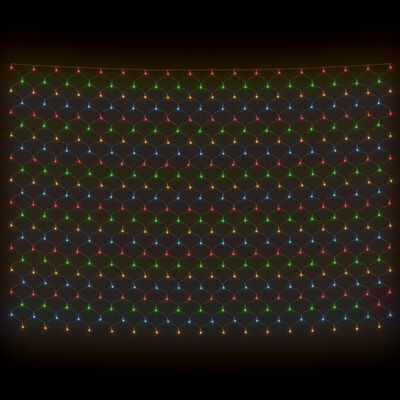 vidaXL Luci di Natale a Rete Colorate 3x3m 306 LED Interni Esterni