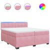 vidaXL Giroletto a Molle con Materasso Rosa 200x200 cm in Velluto