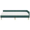 vidaXL Struttura Letto Angolare con Materasso 2 pcs Verde Tessuto