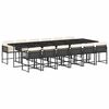 vidaXL Set da Pranzo da Giardino 13pz con Cuscini Nero in Polyrattan