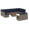 vidaXL Set Divani da Giardino 13 pz con Cuscini Grigio in Polyrattan