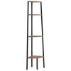 vidaXL Scaffale angolare a 4 ripiani marrone scuro e nero 45,5x31,5x150 cm
