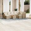 vidaXL Set Divano da Giardino 10 pz con Cuscini Beige in Polyrattan