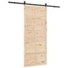 vidaXL Porta scorrevole Marrone 100 x 208 cm Pino massello
