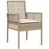 vidaXL Set da Pranzo per Giardino 3 pcs Beige polyrattan