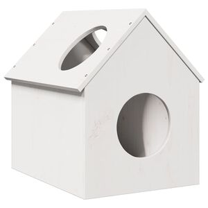vidaXL Cuccia per Gatti Bianca 41x50x50 cm in Legno Massello di Pino