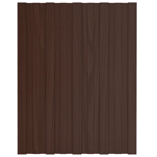 vidaXL Pannelli da Tetto 36 pz in Acciaio Zincato Marrone 60x45 cm