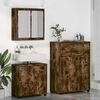vidaXL Set di mobili per il bagno 3 pcs Rovere fum&eacute; Legno multistrato