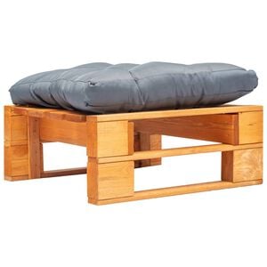 vidaXL Divano da Giardino a Pallet e Cuscino Grigio in Legno ambra