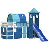 vidaXL Letto a Soppalco con Torre Bambini Blu 90x190cm Massello Pino