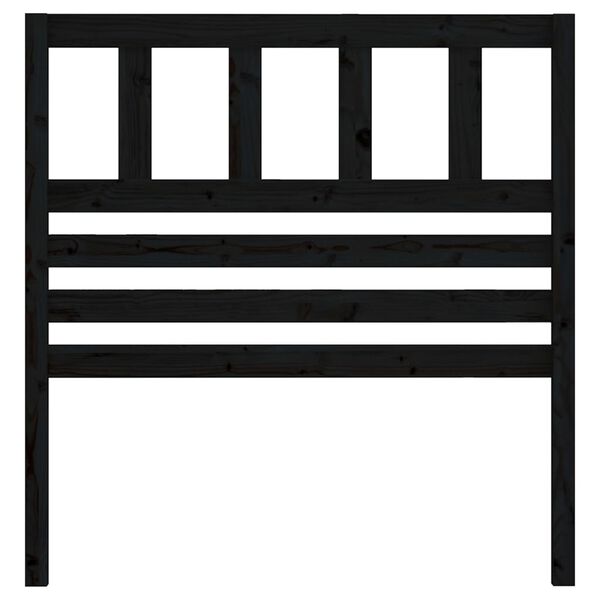 vidaXL Testiera per Letto Nera 106x4x100 cm in Legno Massello di Pino
