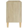 vidaXL Mobile TV con Gambe Legno Massello Rovere Sonoma 69,5x30x50 cm