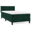 vidaXL Giroletto a Molle con Materasso Verde Scuro 90x190 cm Velluto