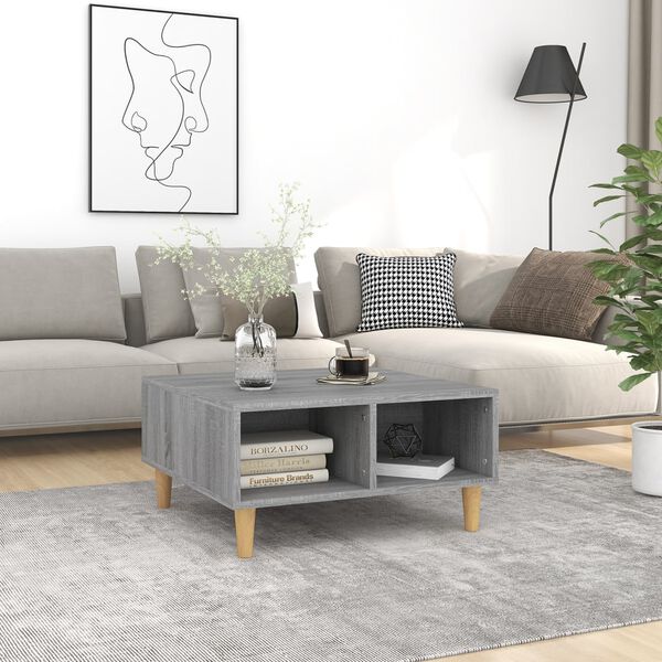 vidaXL Tavolino da Salotto Grigio Sonoma 60x60x30 cm in Truciolato