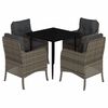 vidaXL Set da Pranzo da Giardino 5 pz con Cuscini in Polyrattan Grigio