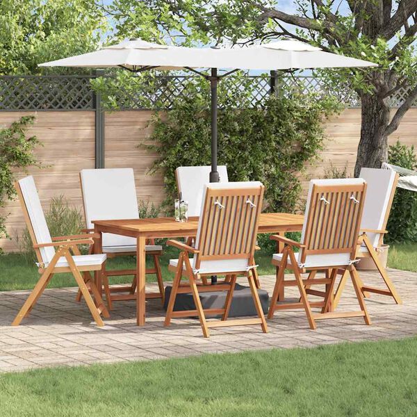 vidaXL Sedia da Giardino 6 pcs Marrone e bianco 57 x 71.5 x 104 cm