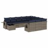 vidaXL Set Divani da Giardino 11 pz con Cuscini Grigio in Polyrattan