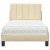 vidaXL Letto con Materasso Hanko Crema 90x190 cm in Tessuto