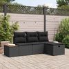 vidaXL Set Divano da Giardino con cuscino 4 pcs Nero polyrattan
