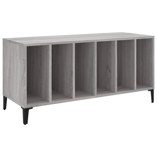 vidaXL Mobile Porta Dischi Grigio Sonoma 100x38x48cm Legno Multistrato