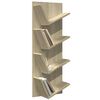 vidaXL Libreria a Parete a 4 Ripiani Rovere Sonoma 33x16x90 cm