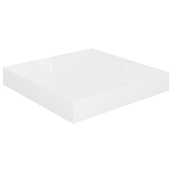 vidaXL Scaffali a Parete 2 pz Bianco Lucido 23x23,5x3,8 cm in MDF
