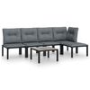 vidaXL Set Salotto da Giardino 6 pz in Polyrattan Nero e Grigio