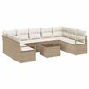 vidaXL Set Divano da Giardino 10 pz Beige e Crema polyrattan