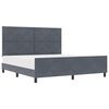 vidaXL Letto a molle con testiera Grigio scuro 180 x 200 cm Velluto