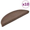 vidaXL Tappetini per scale 10 pz 56x17x3 cm Marrone caff&egrave; Semicircolari