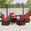 vidaXL Set da Pranzo per Giardino 5 pcs Marrone polyrattan