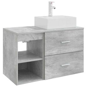 vidaXL Set di mobili per il bagno 2 pcs Grigio Cemento