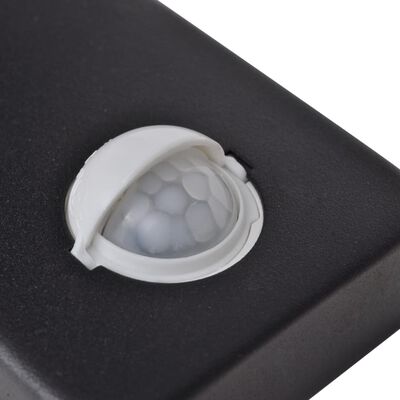 Lampada LED a Parete Acciaio Inox Forma Cilindrica Nera con Sensore