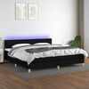 vidaXL Letto a Molle Materasso e LED Nero 200x200cm in Tessuto