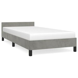 vidaXL Giroletto senza Materasso Grigio Chiaro 90x200 cm Velluto