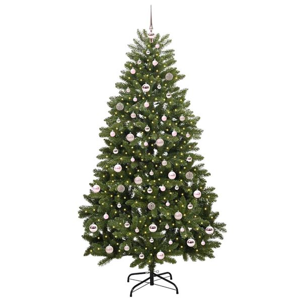 vidaXL Albero di Natale artificiale Verde 210 cm PVC e Metallo