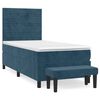 vidaXL Giroletto a Molle con Materasso Blu Scuro 100x200 cm in Velluto