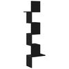 vidaXL Scaffale Angolare Muro Nero 32x32x127,5 cm Legno Multistrato