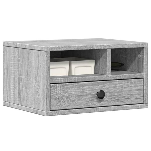 vidaXL Supporto Stampante Grigio Sonoma 40x32x22,5cm Legno Multistrato
