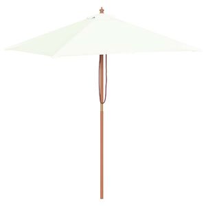 vidaXL Ombrellone da Esterni con Palo in Legno 150x200 cm Sabbia