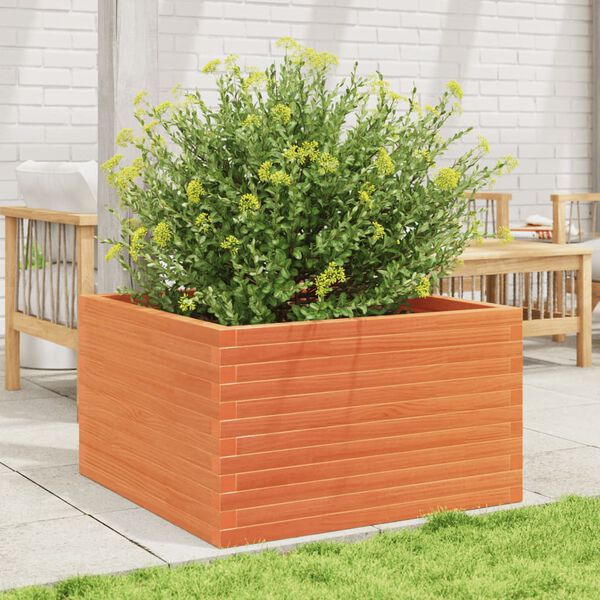 vidaXL Fioriera Giardino Marrone Cera 80x80x46 cm Legno Massello Pino