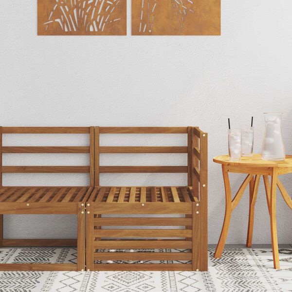 vidaXL Divano Angolare da Esterno Legno di Acacia Massello Naturale