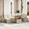 vidaXL Set Divano da Giardino con cuscino 8 pcs Beige e Crema